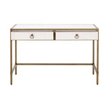 White Shagreen 2-Drawer Desk | Living Essentials Strand