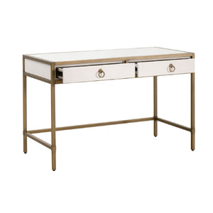   White Shagreen 2-Drawer Desk | Oroa.com