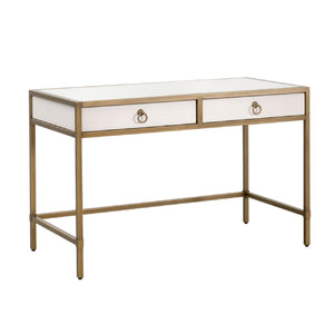   White Shagreen 2-Drawer Desk | Oroa.com