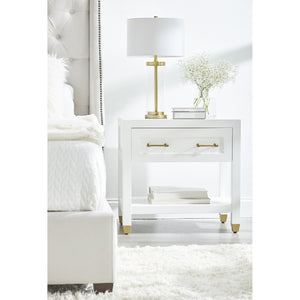   White 1-Drawer Nightstand | Oroa.com