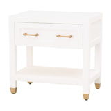 White 1-Drawer Nightstand | Living Essentials Stella