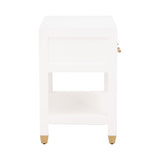White 1-Drawer Nightstand | Living Essentials Stella