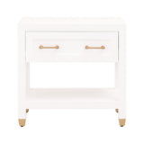 White 1-Drawer Nightstand | Living Essentials Stella