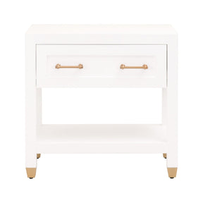 Modern European furniture - White 1-Drawer Nightstand - www.oroa.com