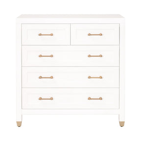 Modern European furniture - White 5-Drawer High Chest - www.oroa.com