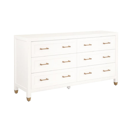 White 6-Drawer Double Dresser | Living Essentials Stella