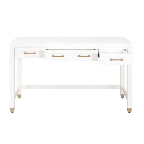 Modern European furniture - White Wooden 3-Drawer Desk - www.oroa.com