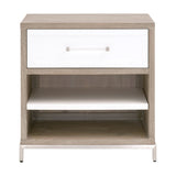 Gray Acacia 1-Drawer Nightstand | Living Essentials Wrenn