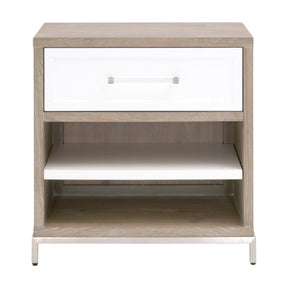 Modern European furniture - Gray Acacia 1-Drawer Nightstand - www.oroa.com