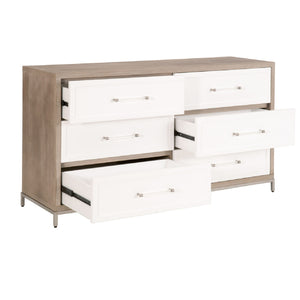   Gray Acacia 6-Drawer Double Dresser | Oroa.com
