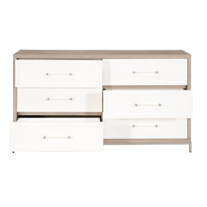   Gray Acacia 6-Drawer Double Dresser | Oroa.com