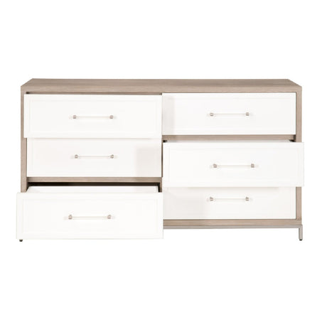 Gray Acacia 6-Drawer Double Dresser | Living Essentials Wrenn