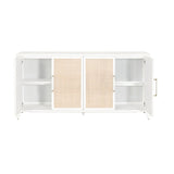 Modern European furniture - Rattan Inlaid 4-Door Sideboard - www.oroa.com