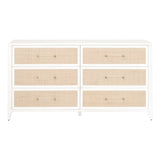 Modern European furniture - Rattan Inlaid 6-Drawer Double Dresser - www.oroa.com