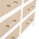 Modern European furniture - Rattan Inlaid 6-Drawer Double Dresser - www.oroa.com