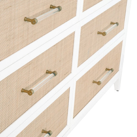Modern European furniture - Rattan Inlaid 6-Drawer Double Dresser - www.oroa.com