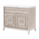 Marble Topped Acacia Media Cabinet | Living Essentials Azure