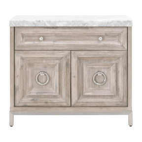 Modern European furniture - Marble Topped Acacia Media Cabinet - www.oroa.com