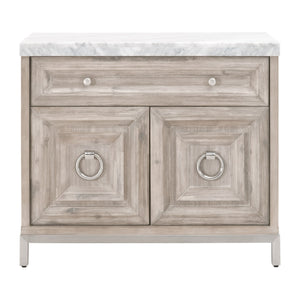  Marble Topped Acacia Media Cabinet | Oroa.com