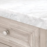 Marble Topped Acacia Media Cabinet | Living Essentials Azure