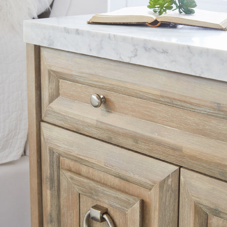 Marble Topped Acacia Media Cabinet | Living Essentials Azure