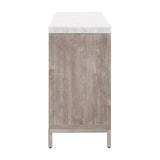 Marble Topped Acacia 6-Drawer Dresser | Living Essentials Azure