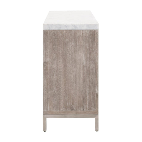 Marble Topped Acacia 6-Drawer Dresser | Living Essentials Azure