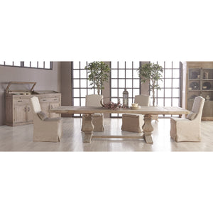   French Linen Skirted Dining Chairs (2) | Oroa.com