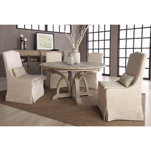   French Linen Skirted Dining Chairs (2) | Oroa.com