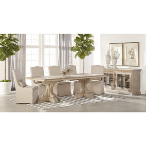   French Linen Skirted Dining Chairs (2) | Oroa.com