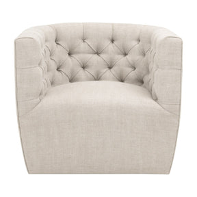 Tufted Back Swivel Club Chair | Living Essentials Marcel – front view