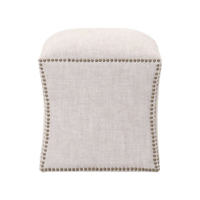 Modern European furniture - Nailhead Trimmed Linen Ottoman - www.oroa.com