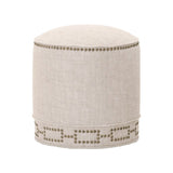 Cylindrical French Linen Ottoman | Living Essentials Marlow