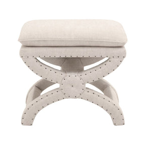 Modern European furniture - Beige French Linen Ottoman - www.oroa.com