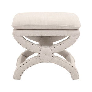   Beige French Linen Ottoman | Oroa.com