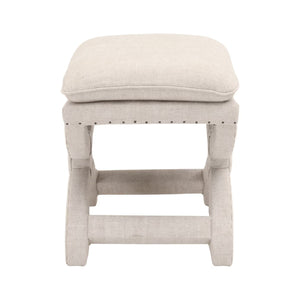   Beige French Linen Ottoman | Oroa.com