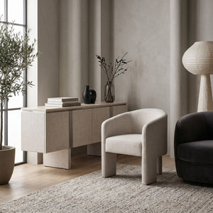  French Linen 3-Legged Accent Chair | Oroa.com
