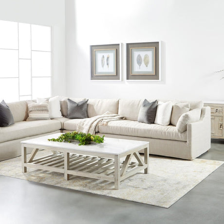 Cream Skirted Modular Accent Chair | Living Essentials Lena