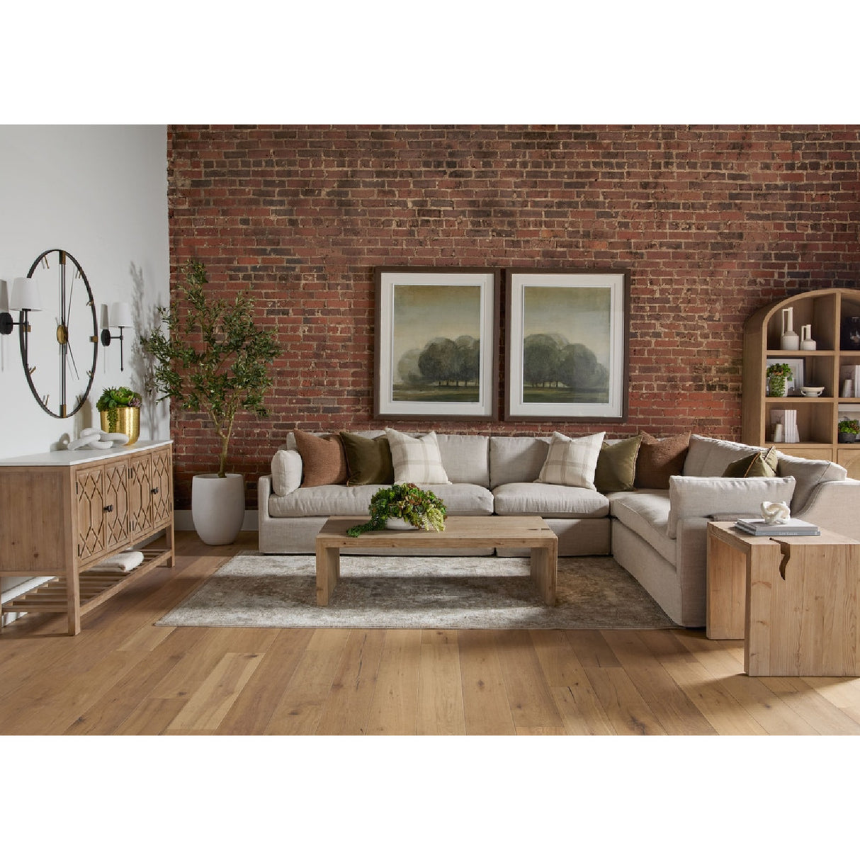   Cream Skirted Modular Accent Chair | Oroa.com