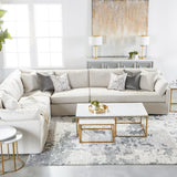 Cream Skirted Modular Accent Chair | Living Essentials Lena