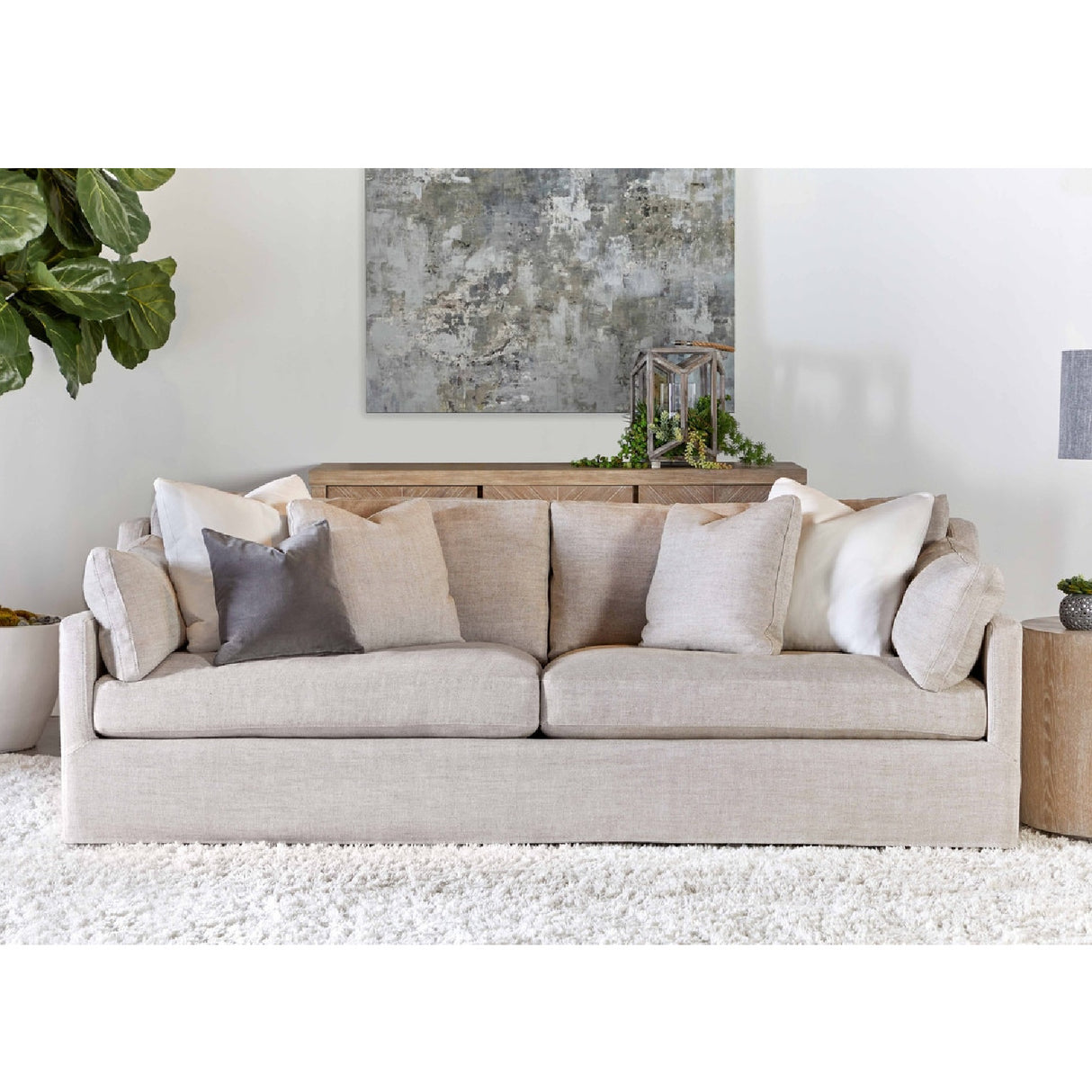   Cream Skirted Sofa | Oroa.com