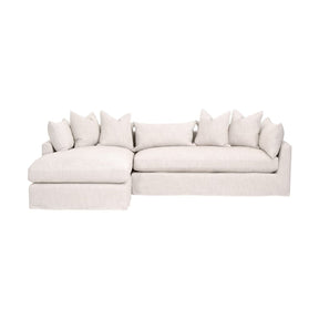 Beige Slipcover Sectional Sofa | Living Essentials Haven – front view