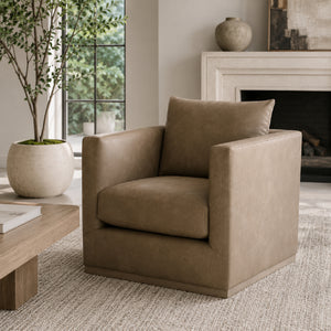   Oak Base Swivel Club Chair | Oroa.com