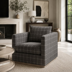   Oak Base Swivel Club Chair | Oroa.com