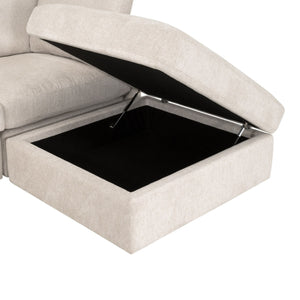   Cream Modular Storage Ottoman | Oroa.com