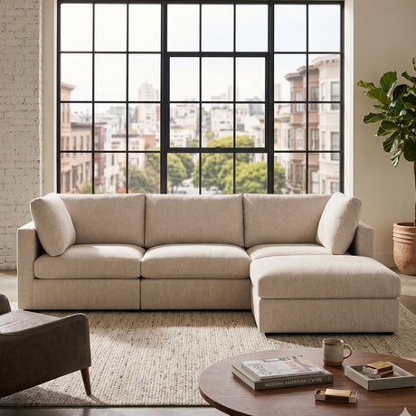   Cream Modular Storage Ottoman | Oroa.com