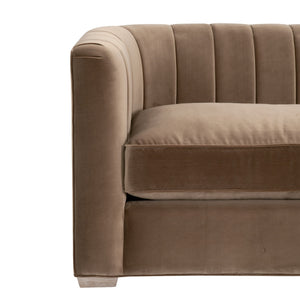   Brown Velvet Channeled-Back Sofa | Oroa.com