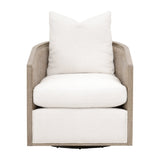 Curved Oak Swivel Club Chair | Living Essentials McGuire