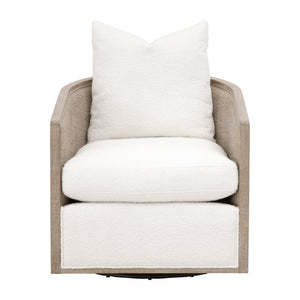   Curved Oak Swivel Club Chair | Oroa.com