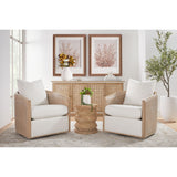 Curved Oak Swivel Club Chair | Living Essentials McGuire